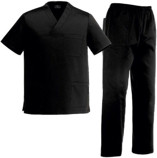 Victory Clothing Tr26 Unisex Σετ Ιατρικό Παντελόνι και Μπλούζα Μαύρο