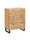 Συρταριέρα Κρεβατοκάμαρας aus Holz & Metall mit 3 Schubladen Coffee 60x33.5x75cm