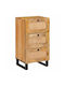 Wooden & Metallic Chest of Drawer Coffee 40x33.5x75cm