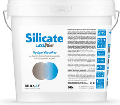 Lavapaint Silicate Пластмасов Боя за Вътрешна и Външна Употреба Бял 1лт
