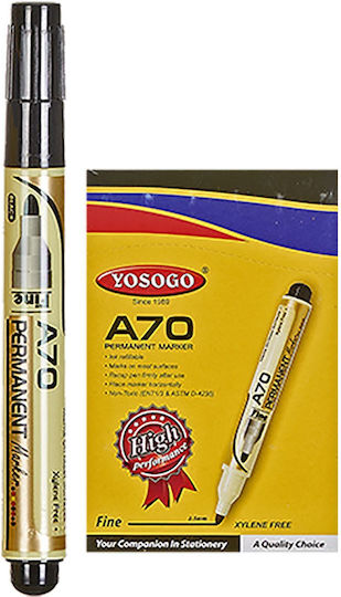 Justnote Yosogo Ανεξίτηλοι Μαρκαδόροι Μαύροι 2.5mm Σετ 12τμχ