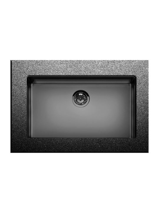 Apell Undermount Sink Inox Brushed W75xD44cm Black