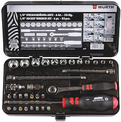 Wurth Zebra Καστάνια με Καρυδάκια 1\4" 33τμχ Wurth Zebra Καστάνια με Καρυδάκια 1\4" 33τμχ