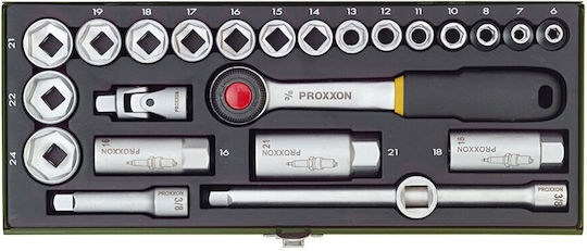 Proxxon Set Ratchet 3\8" 20pcs