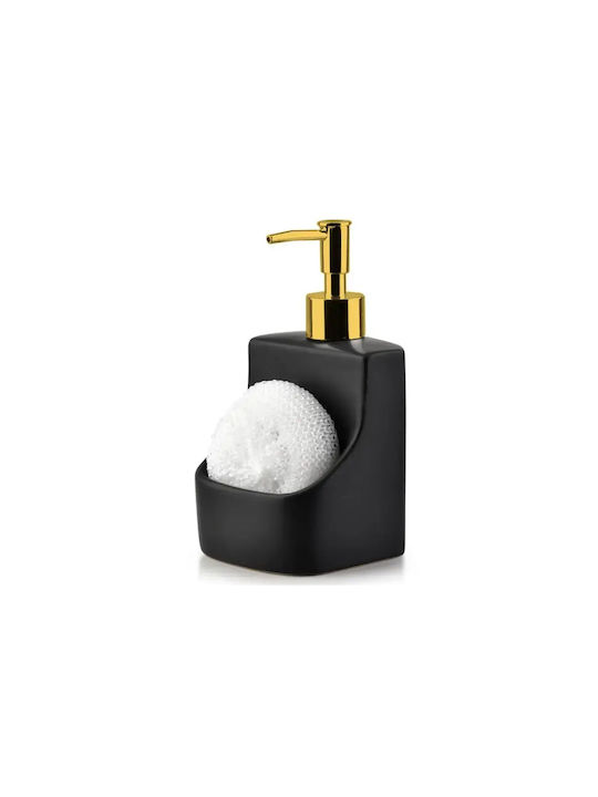 Vilde Dispenser Kitchen Ceramic with Sponge Holder Black 400ml