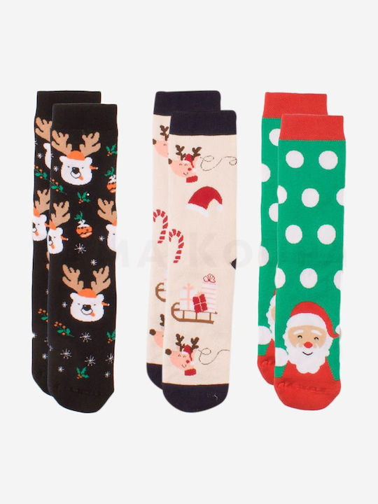Soma Socks Γυναικείες Χριστουγεννιάτικες Κάλτσες Πολύχρωμες 3Pack