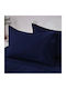 Beauty Home Set Bed Sheets with 1 Pillowcase Super-Double with Rubber Hugger 165x200+37cm Blue 4 Pieces