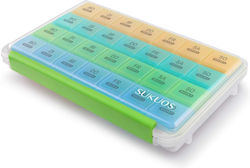 Pill Box Jup Sukuos *0683468 8865-41/56 7 Days 4 Times A Day Without Expiry Date Multicolored 22.6 X 13.8 Cm