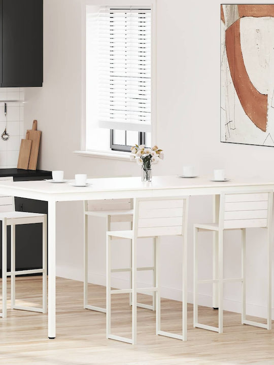 Table Bar from Solid Wood White 110x55x105cm