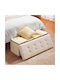 Collapsible Bench Stool with Storage Space Wooden Beige