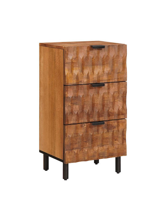Sideboard made of Wood & Metal with Drawers Acacia Brown Finish 40x33.5x75cm