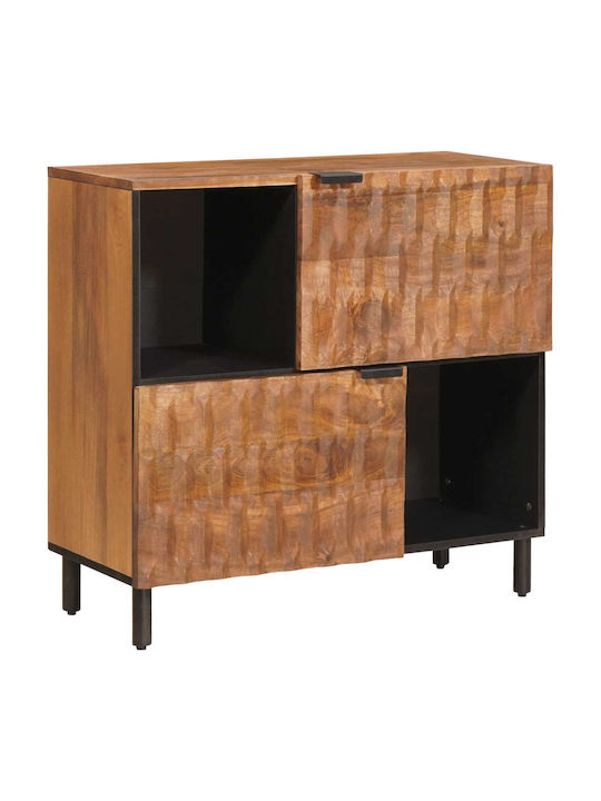 Bufet din Lemn Masiv & Metal Acacia Brown Finish 80x33.5x75cm