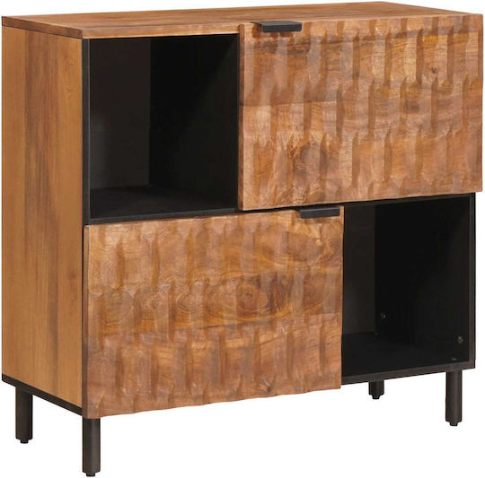 Bufet din Lemn Masiv & Metal Acacia Brown Finish 80x33.5x75cm