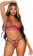 Leg Avenue 81623 Bra Thong Set Burgundy Size