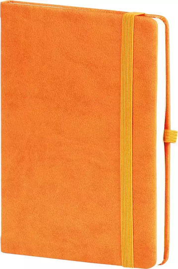 Pyrographic Leatherette Notebook Ruled with Elastic Orange 13x21cm