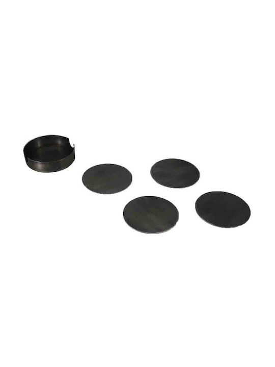 InTheBox Coal Round Coaster Metallic Gray 11cm 4pcs