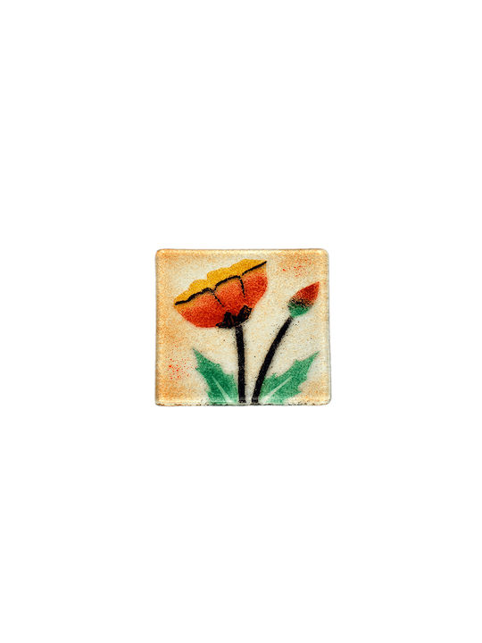 Kallisti Glass Σουβέρ Γυάλινο Πορτοκαλί 9.5x9.5cm 2τμχ Kallisti Glass Σουβέρ Γυάλινο Πορτοκαλί 9.5x9.5cm 2τμχ