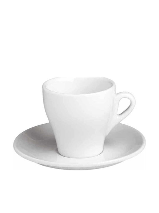 GTSA Set Căni Espresso Din porțelan Albe 70ml 12buc