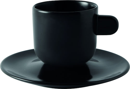 GTSA Parma Σετ Φλιτζάνια Espresso Κεραμικά Μαύρα 70ml 6τμχ