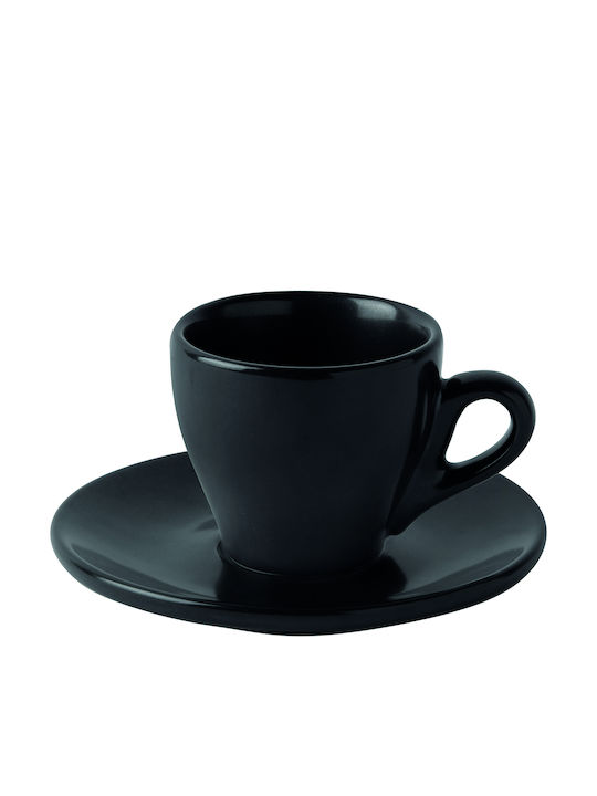 GTSA Σετ Φλιτζάνια Espresso από Πορσελάνη Μαύρα 70ml 6τμχ