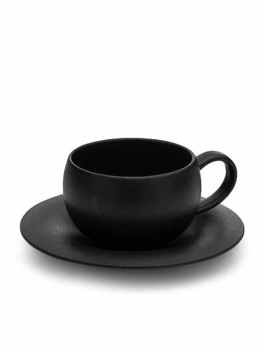 Yuk Σετ Φλιτζάνια Espresso από Πορσελάνη Μαύρα 6τμχ