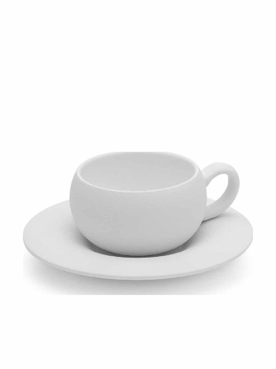 Yuk Set of Cups Cappuccino Porcelain White 6pcs