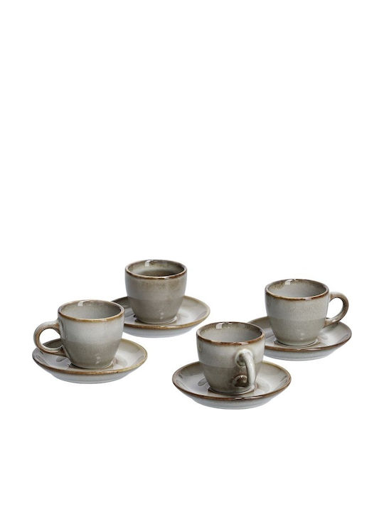 Zeller Set Tassen Espresso Keramik Braun 60ml 4Stück