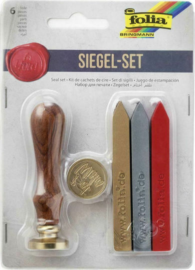 Folia Sealing Wax Stamp Colored Wax Set 3pcs with Stamps