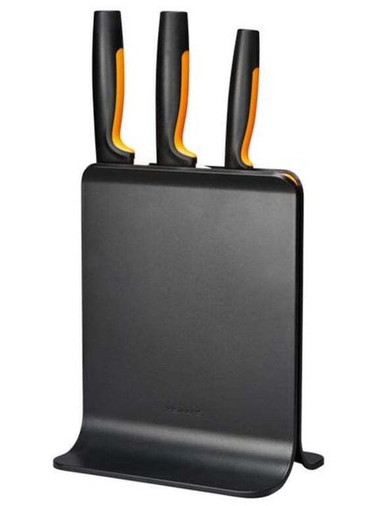 Fiskars Σετ Μαχαίρια με Βάση από Ανοξείδωτο Ατσάλι 3τμχ