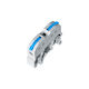 Globostar Fast-connect 69903 Single Rail Quick Connect and Branch Wire Terminal for Electrical Panels 1 x Input & 1 x Output Compatible Wire Cross-section 0.2mm² to 4mm² 600v 32a Max L4.5 x W1 x H3.2cm Grey & Blue Pack of 10 Pieces 5 Years Warranty