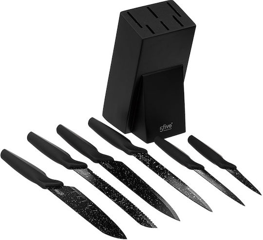 5Five Fv Caractere Knife Set with Base Made of Stainless Steel 20cm 7 Pieces