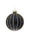 Schwarze Goldene Glasartige Kugel Ornament 8cm Set 6 Glänzend