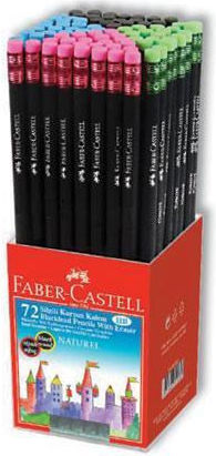 Faber-Castell Blacklead Сет от 72 Моливи HB с Гума Черен