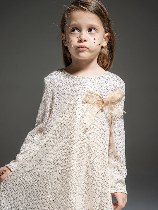 Evita Evita Mädchenkleid Langärmelig mit Paille...
