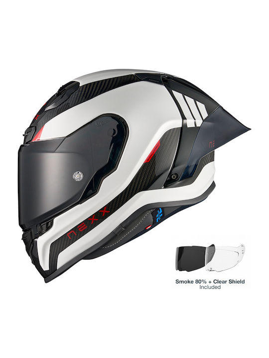 Nexx X.R3R Apex Carbon / White Motorcycle Helme...