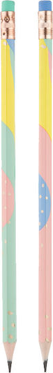 Deli Macaron 231. Set de 6 Creioane HB cu Radieră
