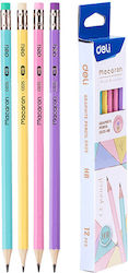 Deli Macaron Pencil HB Set with Eraser 12pcs (Μiscellaneous colours) Deli Macaron Pencil HB Set with Eraser 12pcs (Μiscellaneous colours)