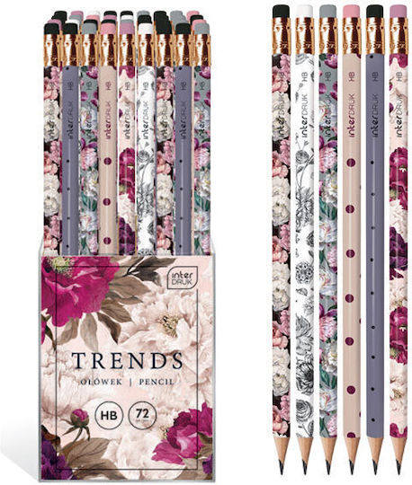 interDRUK Pencil HB Set with Eraser 72pcs (Μiscellaneous Designs)