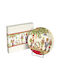JK Home Decoration Set Christmas Plates Porcelain Multicolored D22cm. 2pcs