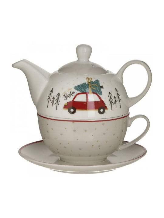 Click Christmas Tableware Ornaments Porcelain Teapots Santa Claus Set 14x15cm 2 Pieces