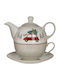 Click Christmas Tableware Ornaments Porcelain Teapots Santa Claus Set 14x15cm 2 Pieces
