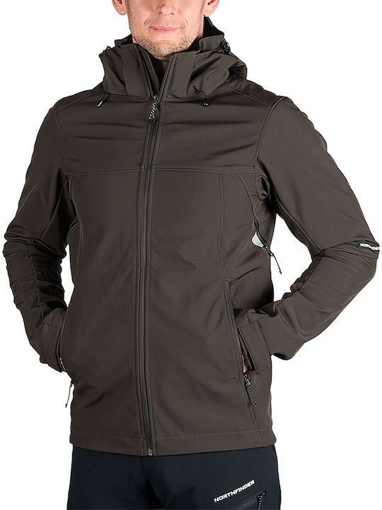 Χειμωνιάτικο Μπουφάν Softshell Αδιάβροχο και Αντιανεμικό Καφέ