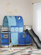 Kinderbett Hochbett Einzeln Schwarz für Matratze 100x190cm