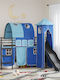 Kids Bed Loft Bed Single Black for Mattress 90x190cm