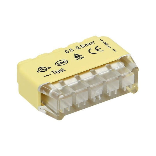 8004/5 Automatic Wire Connection Strip 5 Positions 0.75-2.5mm2 50 Pieces Orno