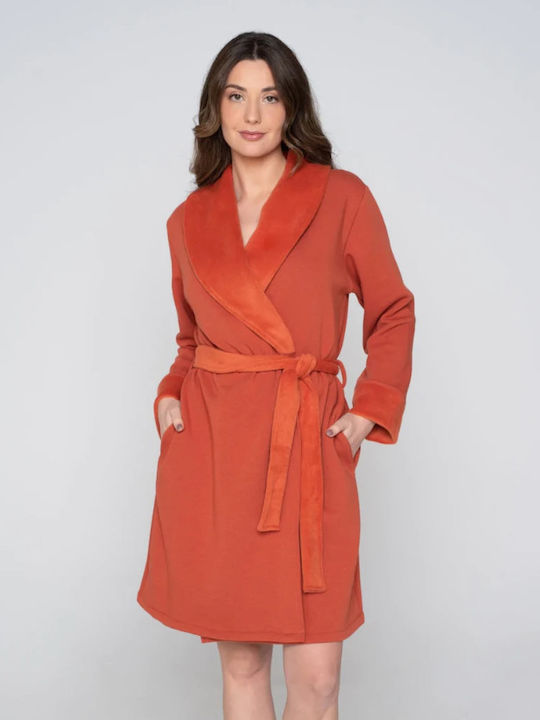 Jeannette Lingerie Winter Damen Robe Terracotta