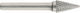 1031711 Tungsten Carbide Milling Cutter Shape M Conical Sharp Tip Double-edged Type D Size 16 Shank 6
