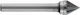 1031741 Carbide Cutter Conical Sharp Tip At 60 Degrees Single Edge Type C Size 6 Shank 6