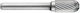 1031641 Wolfram Carbide Fräser Form C Zylindrischer Abgerundeter Kopf Einseitig Typ C Größe 6 Schaft 6