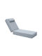 Woodwell Waterproof Sunbed Cushion with Backrest Sunlounger Gray 60x196cm